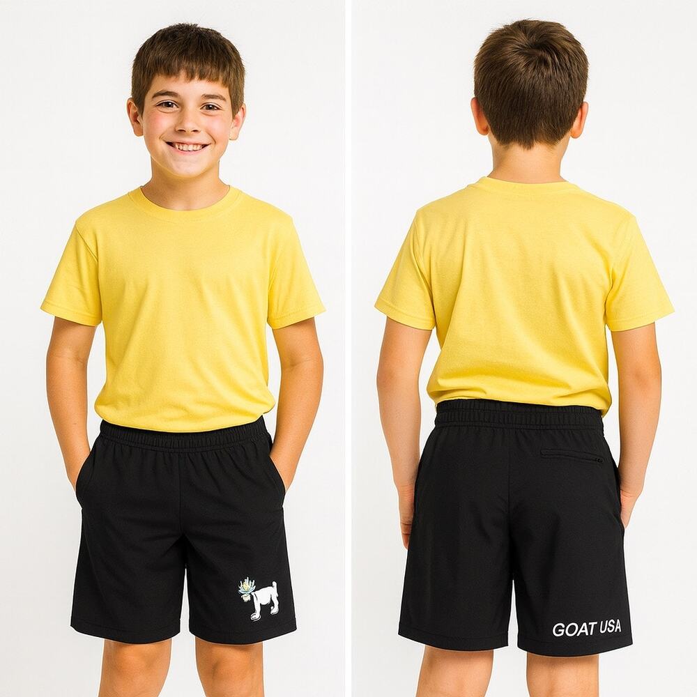LAST ONE!! NWT GOAT USA Youth Athletic Shorts Black YXL